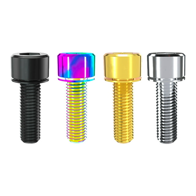 4 Pieces Disc Brake Fixing Blot Modified Component Universal Titanium Alloy Crank Arm Screw Replacements Braking Clamp Fixator Golden M6x20
