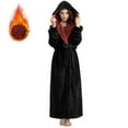 thumbnail image 6 of AMITOFO Long Robes for Women with Hood & Pockets，Soft Plush Full Length Hooded Bathrobe Winter Warm Fleece Sleepwear,Size M-XXL & Black, 6 of 6