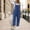 Blue, variant on Patlollav Summer Jumpsuits for Women Cotton and Linen Solid Pocket Casual Sleeveless Suspender Jumpsuit