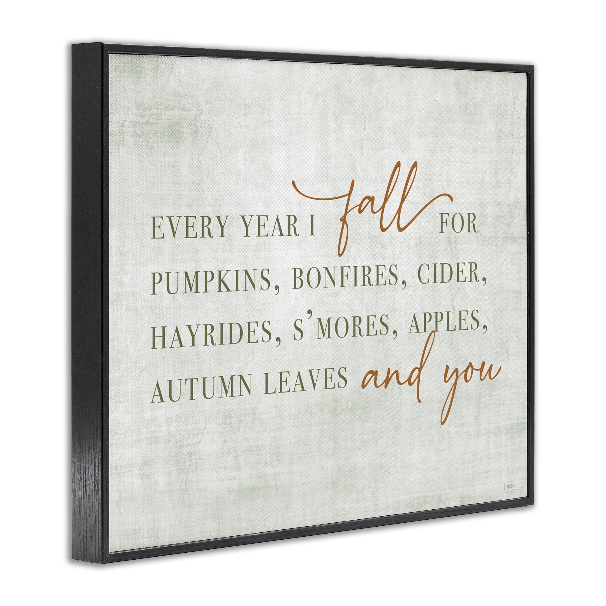 Stupell Industries Every Year Fall Phrase Typography Painting Black Framed Art Print Wall Art, 30 x 24