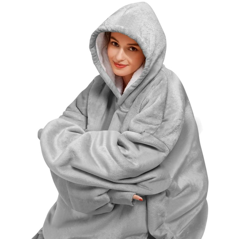 Wearable Blanket Hoodie, Comfy Oversized Flannel Blanket Hoodie for Adults  - Lifewit – Lifewitstore