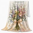 thumbnail image 2 of Everyday Love 50 Years Strong Golden Anniversary, Cozy Botanical Garden Scene, Warm Flannel Blanket for Sunroom and Reading Nook, Garden Lovers Valentine's Day Gift, Artistic Home Decor, 2 of 9