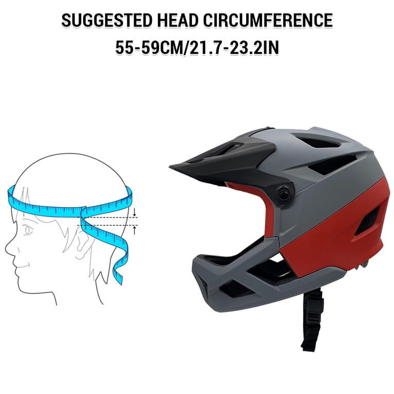 Full Face Mountain Bike Helmet for Men Women Road Bike Helmet Lightweight  Adjustable Visor and Goggle Port 55-59CM Impact-Resistant Bicycle Helmet -  Walmart.com