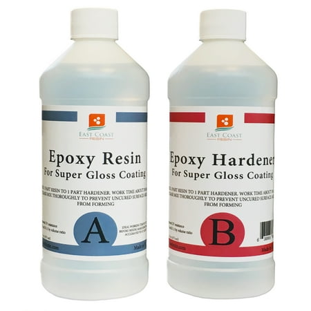 EPOXY RESIN 32 oz kit CRYSTAL CLEAR for Super Gloss Coating and Table (Best Epoxy For Metal To Plastic)