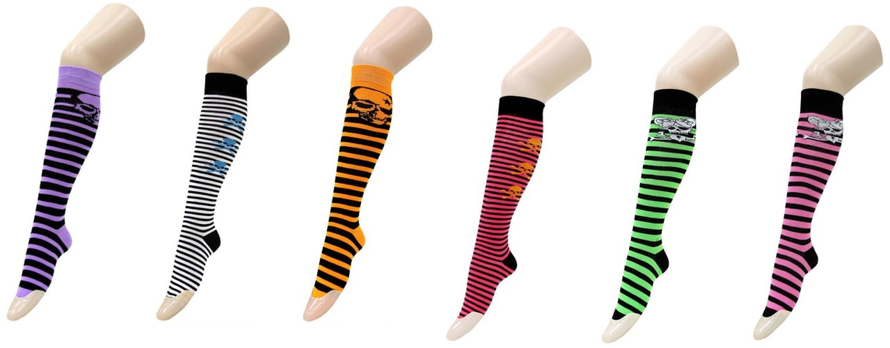 5 Gothic Skull Knee High Socks for women