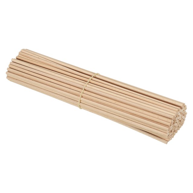 Unique Bargains 3/16 x 12 Inch Dowel Rods Wood Sticks Unfinished Wooden Dowel Rods Round Dowels Sticks 100 Pcs