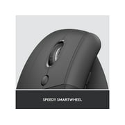 Logitech Lift for Business Left, Vertical Ergonomic Mouse - Left-handed, Wireless, Bluetooth or Secured Logi Bolt USB, Quiet clicks, Graphite - Optical - Wireless - Bluetooth/Radio Frequency - Grap...