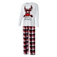 thumbnail image 3 of Family Matching Christmas Pajamas Set, Reindeer Print Long Sleeve T-Shirt + Plaid Pants Sleepwear for Adults, Kids, 3 of 10