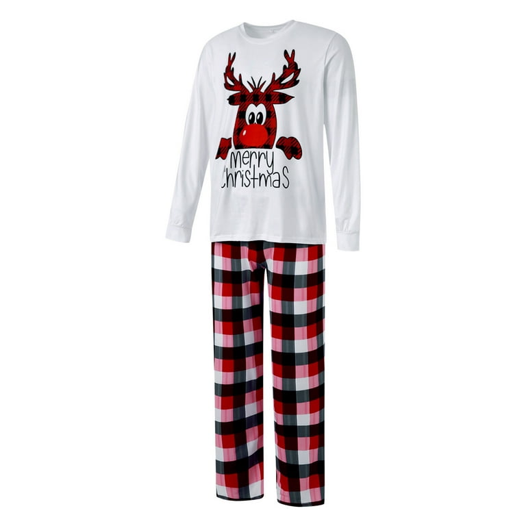 Hirigin Family Matching Christmas Pyjamas Set Reindeer Print Tops