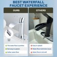 thumbnail image 2 of Wowow Waterfall Bathroom Faucet, Single Handle Vanity Faucet with Metal Pop Up Drain, Polished Chrome, 2 of 8