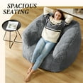 thumbnail image 3 of HOMGUAVA Oversized Bean Bag Chair for Adults, Plush Bean Bag Couch Comfy Sofa with Wide Armrests & Soft Memory Foam, Gray, 3 of 7