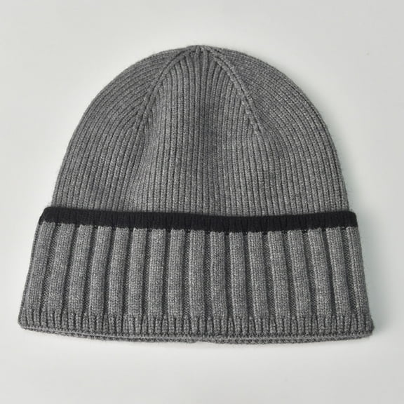 Warm Beanie for Men Women, Fleece Lined Beanie Warm Winter Caps Unisex Vintage Knitted Beanie Short-Sleeved Hip-Hop Street Cap Wool Cap Gray