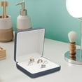 thumbnail image 3 of Pnellth Portable Jewelry Storage Box Luxury Faux Leather Velvet Lining Solid Color Large Capacity Ear Studs Finger Ring Organizer Holder Container Case, 3 of 7