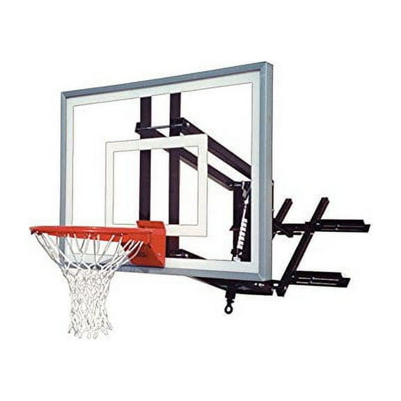First Team RoofMaster Turbo Roof and Wall Mount Basketball Hoop with 54 Inch Glass Backboard