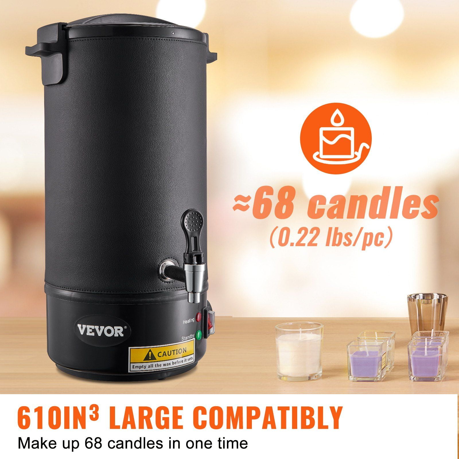 10L Large Electric Wax Melter Pot for Candle Making, 9-Temperature Settings with Easy Pour Spout, Ideal for DIY Soy Wax, Beeswax, Candle & Soap Making, Home or Business Use – Easy to Clean