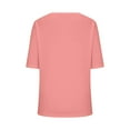 thumbnail image 4 of Ticikt Casual Short Sleeve Crew Neck Printed T Shirt Top Comfortable Daily Wear Blouse Soft Breathable Fabric Fashion Fit Tee Shirt for Ladies,Color:Light Pink,Size:XXL, 4 of 4