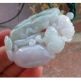 thumbnail image 3 of Certified Green Pale Lavender Burma 100% Natural A Jade jadeite Pendant Frog Toad Lotus Leaf Ruyi Necklace 647072 TN, 3 of 9