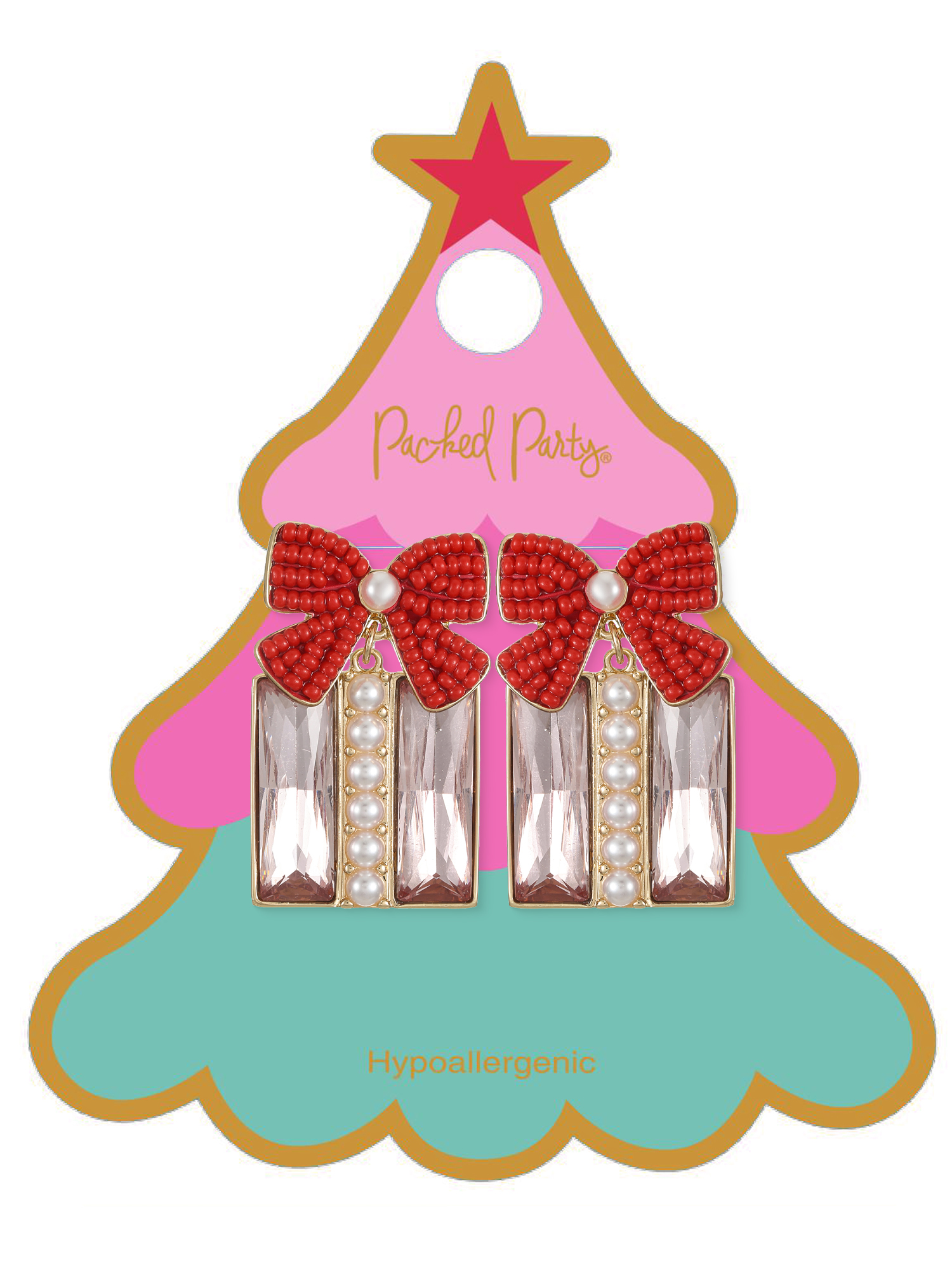 Packed Party Present Bow Earrings