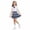 Dark Blue, variant on Girls Cotton Plaid Skirt Outfit Set 2 Piece Summer Puff Short Sleeve Button School Uniform Shirts and Pleated Skirts Sets for Kids Blue 7-8 Years