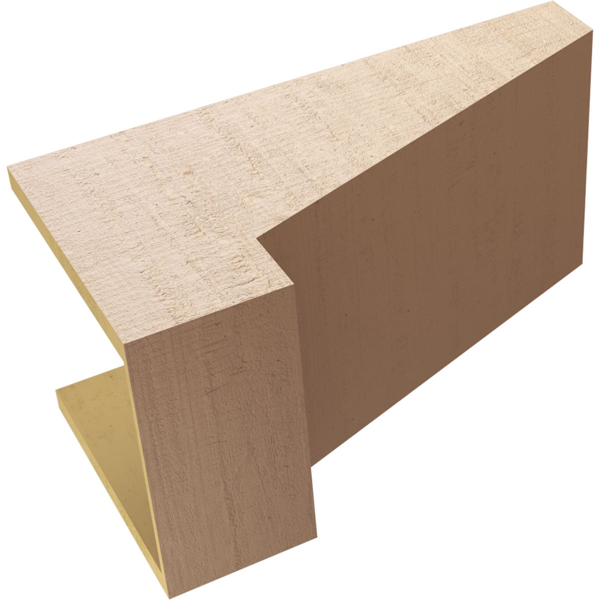 12"W x 24"D x 12"H Wide Clemmons Rough Cedar Woodgrain TimberThane Corbel, Primed Tan