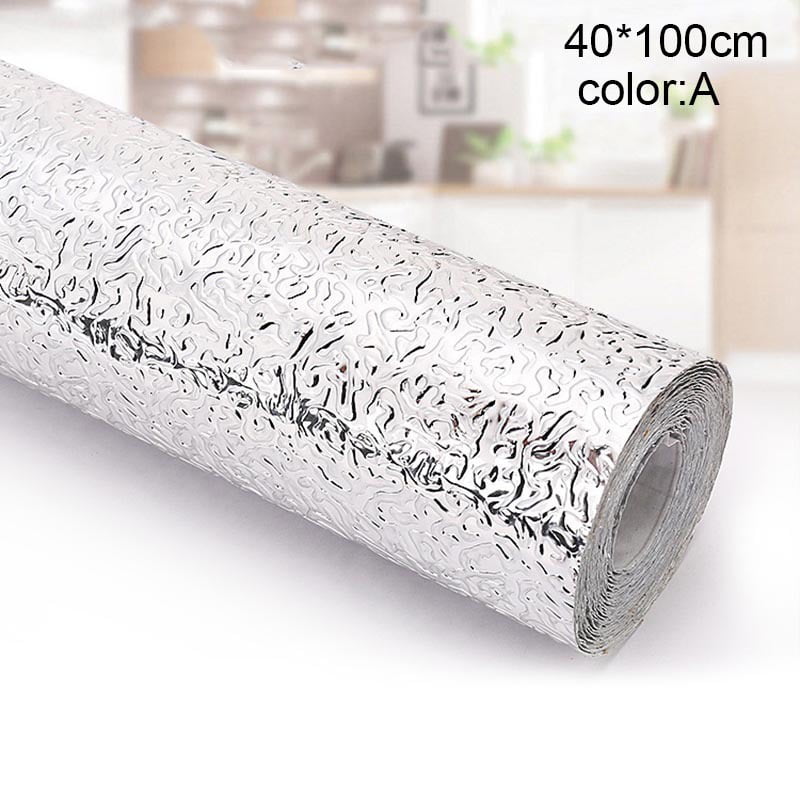 40*100cm Self-adhesive Wall Sticker Waterproof Oil-proof Aluminum Foil 