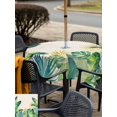 thumbnail image 5 of Outdoor Tablecloth with Umbrella Hole for Patio/Picnic/Party/Camping, Monstera Leaves Waterproof Table Cloth Square Cover Washable, Green Yellow Botanical Palm Leaf Summer Beige (60"x 60"), 5 of 8