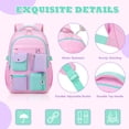 thumbnail image 6 of Soda Candy Girls Backpack for School Cute Colorblock Kids Backpack with Multi-Pocket Water Resistant Ergonomic Bookbag for Elementary Middle Hight School, 6 of 9