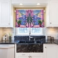 thumbnail image 5 of Yayeee Kitchen Curtains Tier Pair Light Filtering 27"x36" Rod Pocket Short Cafe Window Panel, Purple Window Scene, 5 of 7