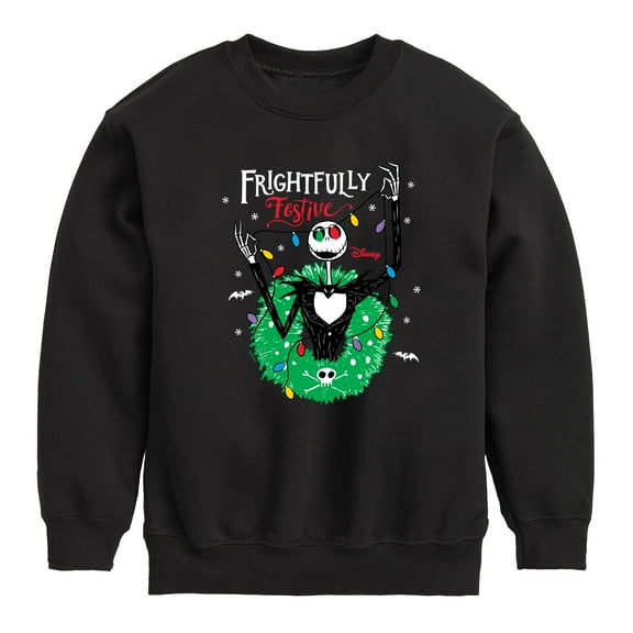The Nightmare Before Christmas - Frightfully Festive Wreath - Toddler And Youth Crewneck Fleece Sweatshirt