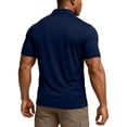 thumbnail image 4 of NY Threads Men's Polo Shirt Short Sleeves UPF 50+ Quick Dry Performance Tactical Pique Jersey Golf Shirt, Small, Navy Blue, 4 of 7