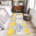 thumbnail image 5 of Yellow Flower Area&nbsp;Rug 2x6ft Line Drawing Floral Classic Texture Non-Slip&nbsp;Washable Square&nbsp;Rugs Soft Felt Indoor Floor Mat for Bedroom Kitchen Living Room Bathroom, 5 of 9