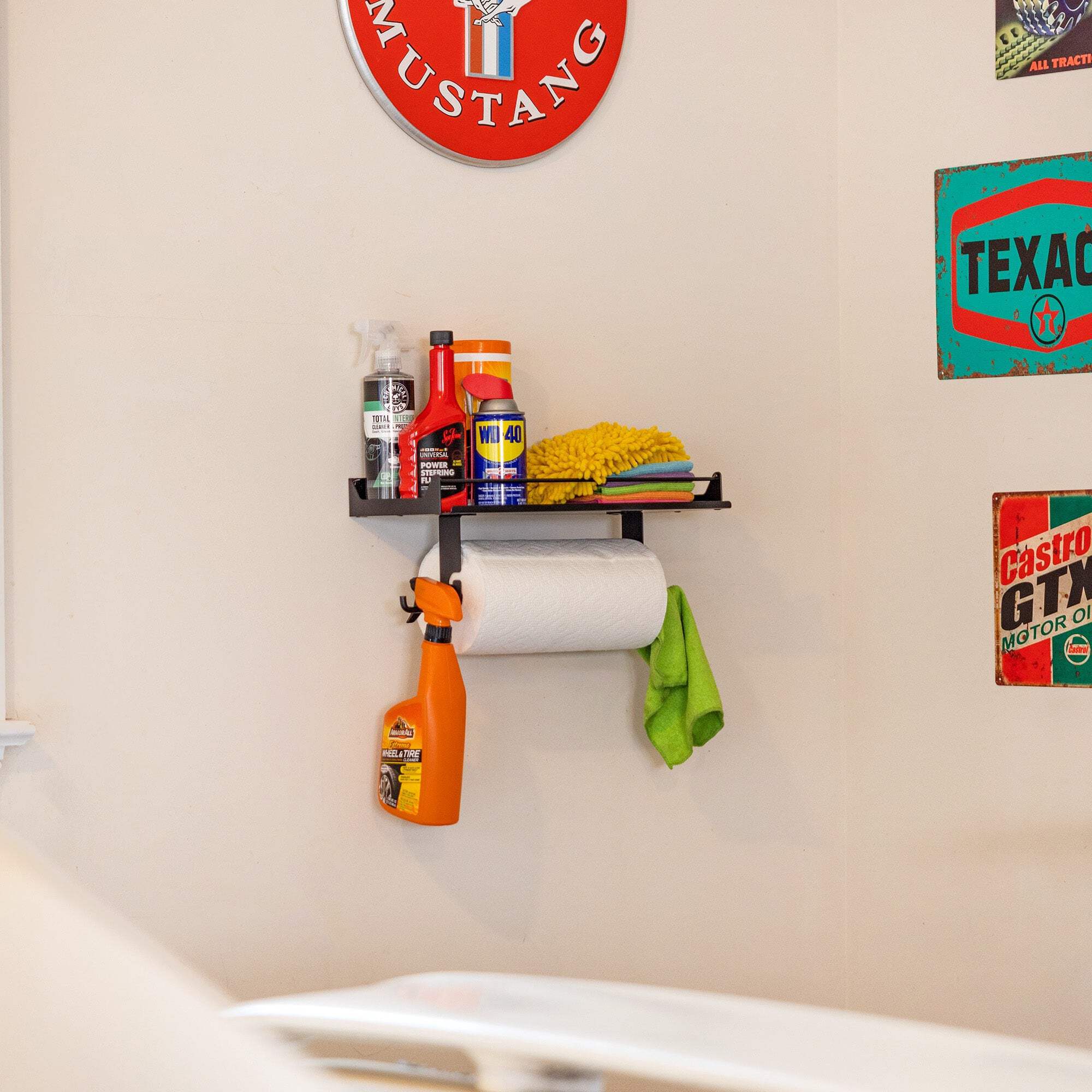Shop Paper Towel Holder, Wall Mounted Garage Organization Must-Haves, Car Detailing Cleaning Supplies Storage