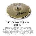 thumbnail image 5 of Set de platillos Zildjian L80 Low Volume LV468 Hi-Hats de 14 pulgadas + 16 pulgadas+ 18 pulgadas Crash Ride, 5 of 5