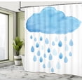 thumbnail image 5 of Ambesonne Blue White Shower Curtain, Rain Drops and Cloud, 69"Wx84"L, Blue White, 5 of 5