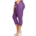 thumbnail image 5 of Couver Women's Ultra Stretch 5 Pocket Capri Jeggings Pull-On Denim Look Pants, Purple, XX-Large, 1 Pair, 5 of 9