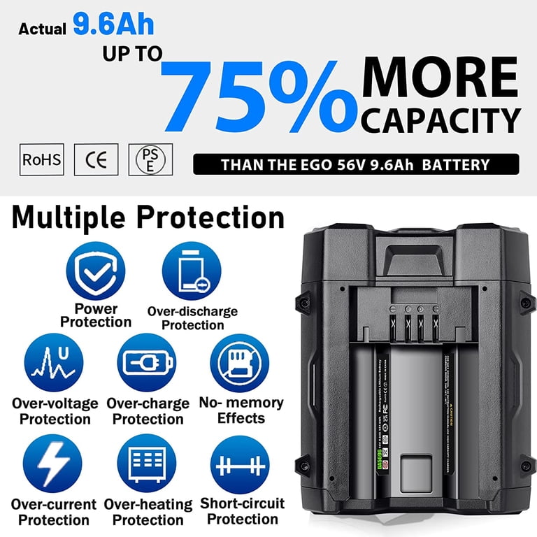 TenHutt 9.6AH EGO 56V Replacement Battery, Compatible with Power+ 