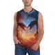 thumbnail image 1 of Balery Red And Blue Fire Cloud Dragon Camisetas sin mangas para hombre, absorbe la humedad y protege contra el mal olor.-XX-Large, 1 of 7
