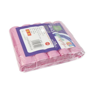 Uxcell 0.5 Gallon Small Trash Bags Garbage Bags PE Plastic Pink 6 Rolls 180 Counts