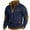 Navy, variant on Men Sweatshirts Waffle Knit Quarter Zip Pullover Top Chest Pocket Stand Collar Long Sleeve Loose Fit Black XL