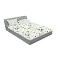 thumbnail image 2 of Ambesonne Nature Fitted Sheet & Pillow Sham Set, Poppies Daisies Rural, Full, Pale Green Yellow Blue, 2 of 2
