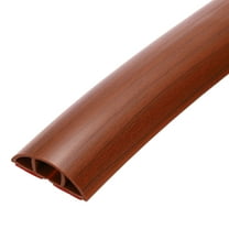 3.3ft Floor Cord Cover, Self Adhesive Cord Hider 0.5" W x 0.3" H for Cable Management Cable Protector, Walnut Brown Wood