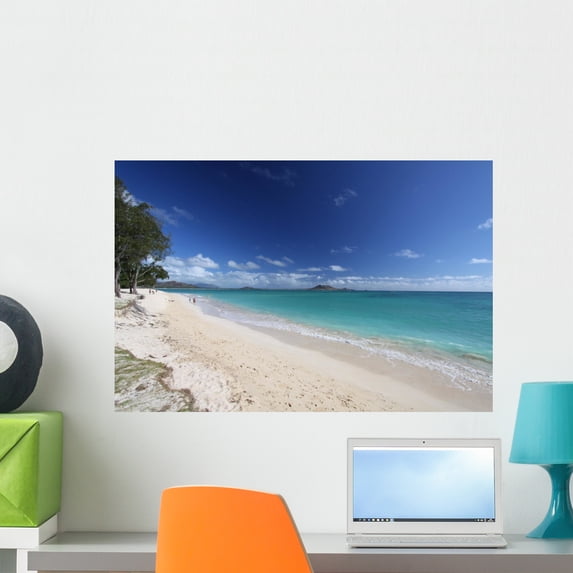 Hawaii Oafu Kailua Beach Wall Mural by Wallmonkeys Peel and Stick Graphic (24 in W x 16 in H) WM337619