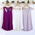 thumbnail image 2 of Camiseta sin mangas de algodón para mujer, Top informal holgado con espalda cruzada, Top de entrenamiento para mujer, chaleco M30660, 2 of 4