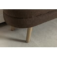 thumbnail image 5 of Oval Storage Bench, Boucle Fabric Upholstered Bench with Wood Legs ,Ottoman Bench Indoor for Living Room, Bedroom, End of Bed, Entryway, Bed Side, Brown, 5 of 9