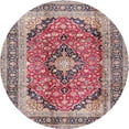 thumbnail image 1 of Ahgly Company Indoor Round Traditional Dark Raspberry Purple Medallion Area Rugs, 3' Round, 1 of 6