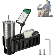 Cup Holder for Permobil Power Wheelchair for Permobil Wheelchairs with Uni-Track Armrest Rails,3 in 1 Cup Holder,Phone Holder,Basket,for M300,M3,M1,F3,F5,Easy Install