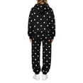 thumbnail image 4 of Fall Sets for Women Casual Long Sleeve Hoodies Matching Elastic Waist Joggers Polka Dot Cozy Lounge Teacher Outfits with Pockets Black XL, 4 of 6