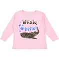 thumbnail image 3 of Inktastic Whale, Hello Cute Whale Shark with Bubbles Boys or Girls Long Sleeve Toddler T-Shirt, 3 of 5