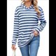 thumbnail image 2 of Camisas de Larga para Mujer, Sudaderas con Capucha y Bolsillo Tipo Canguro, Sudaderas de Otoño. Azul M, 2 of 10