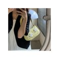 thumbnail image 5 of Women Shoulder Bag Zipper Closure Flower Decoration Fashionable Canvas Lady Handbag for Summer Yellow One Size, 5 of 8